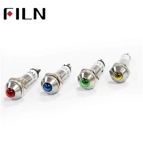 Filn 8mm Hole 12v 24v 220v Mini Led Pilot Light Lamp In Indicator