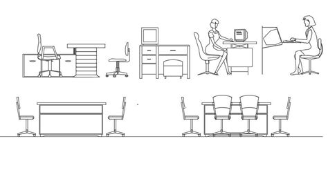 Office Furniture Elevation Design Cad Blocks Cadbull Images And