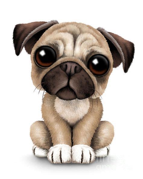 Jeff Bartel Art Cute Pug Puppy Dog Print By Jeff Bartels Cute Pug