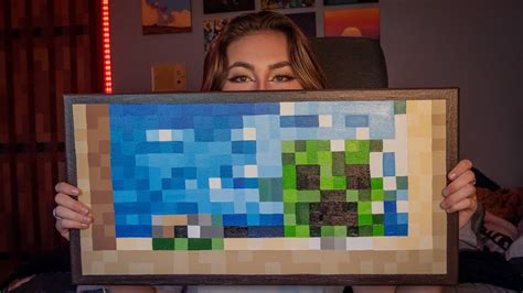 Making The Minecraft Creeper Painting Youtube