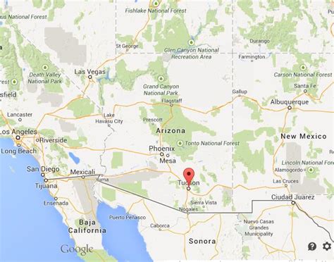 Where Is Tucson On Map Of Arizona