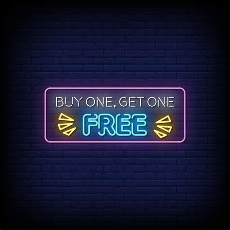 Buy One Get One Free Neon Signs Style Text Vector 2239498 Vector Art At
