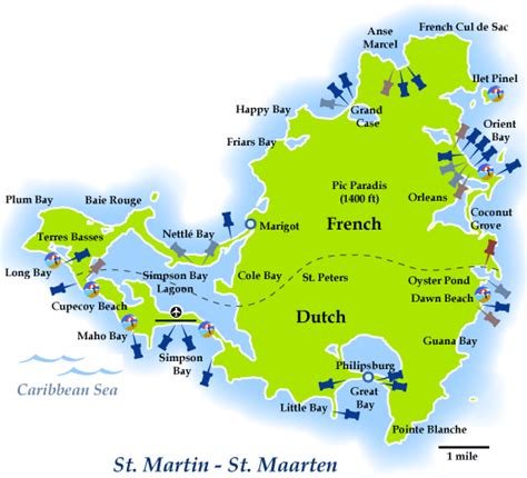 Sint Maarten Map Travelsfinderscom
