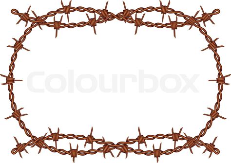 Barbed Wire Frame Vector Stock Vector Colourbox