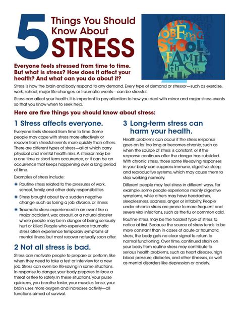 Fact Sheet On Stress 5 Things You Should Know Wic Works Resource System