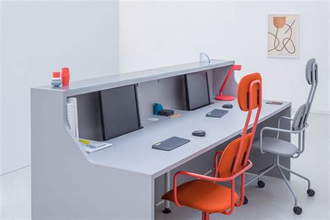 Modular Reception Desk Linea Lin41l Mdd Corner Glass