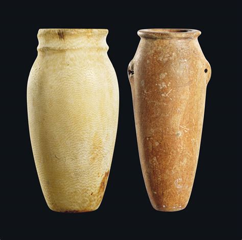 Two Egyptian Stone Jars Old Kingdom 4th 6th Dynasty Circa 2613 2181