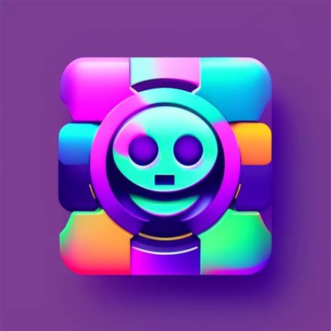 Huge Walrus519 Smiley Face Emoji Cyberpunk Robot Logo Purple Blue Pink