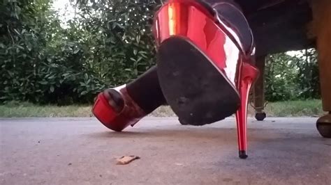crushing a cigarette in pleaser high heels youtube
