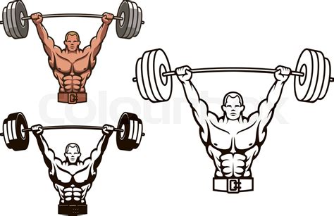 Bodybuilder With Barbell Stock Vector Colourbox