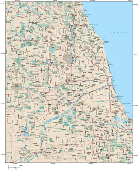 Chicago Metro Area Wall Map By Map Resources Mapsales