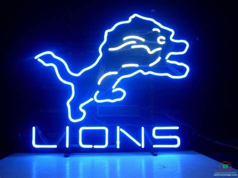 Detroit Lions Neon Sign Teams Neon Light Diy Neon Signs