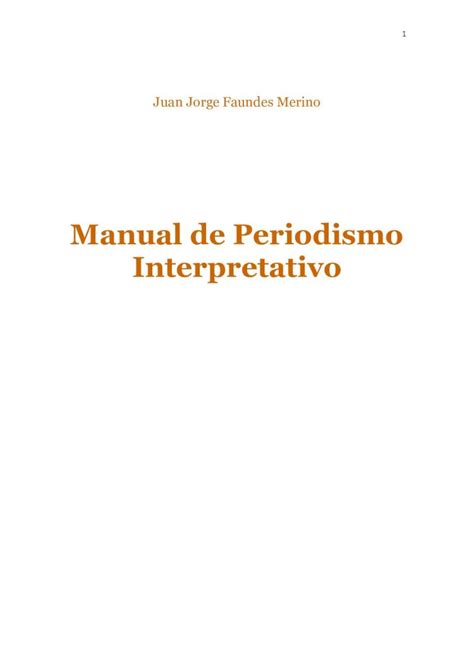 Pdf Manual De Periodismo Interpretativo Dokumentips
