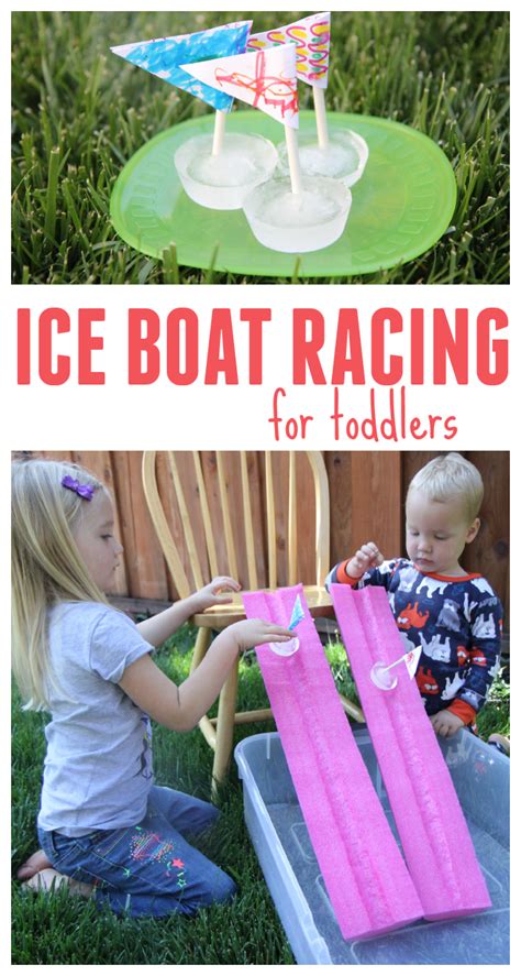 Trying to get those ice cubes onto the scoops was a great fine motor activity for the kids as well! Toddler Approved!: Ice Boat Racing for Toddlers