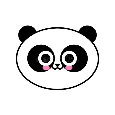 Panda Face Cute Panda Isolated On White Stock Vector Illustration Of
