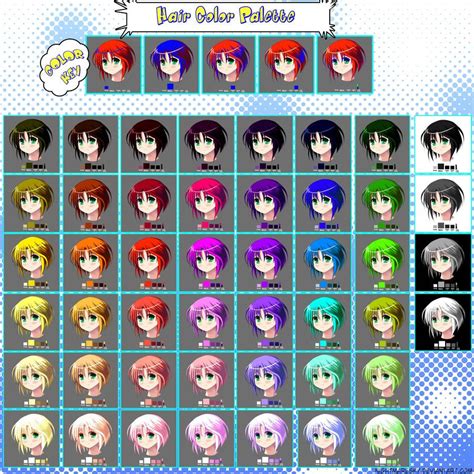 Hair Color Palette By Nightmaresky On Deviantart Anime Hair Color