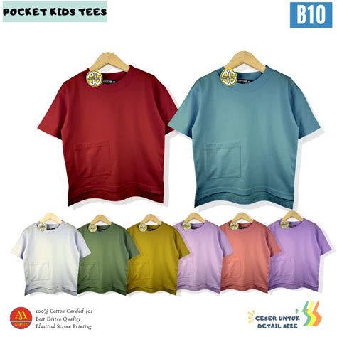 Jual Second Star Oversize Basic Pocket Shirt Series Kaos Polos Anak