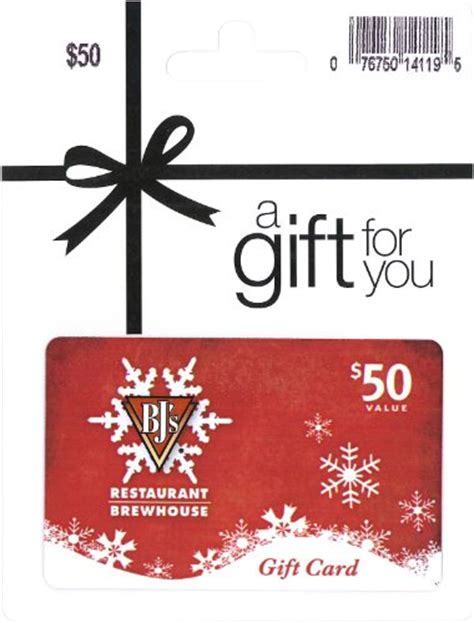 You can select a gift card ranging in price from $25 to $75 or enter a specific amount you'd like to give. Bjs restaurant gift card - Gift cards