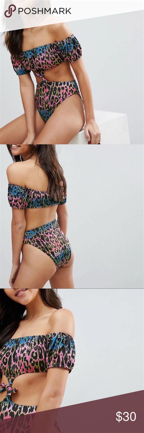 ASOS Rainbow Leopard Print Tie Waist Swimsuit Fashion Fashion Trends