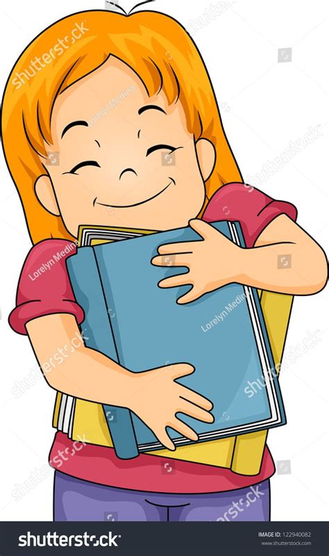 Illustration Of A Girl Hugging Books Ad Spon Girlillustration