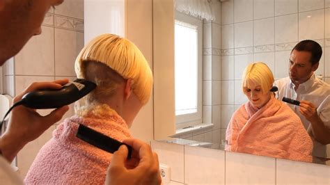 Kat S Extreme Bob Haircut Nape Shave Clipper Cut Hair Transformation Women S Undercut Full