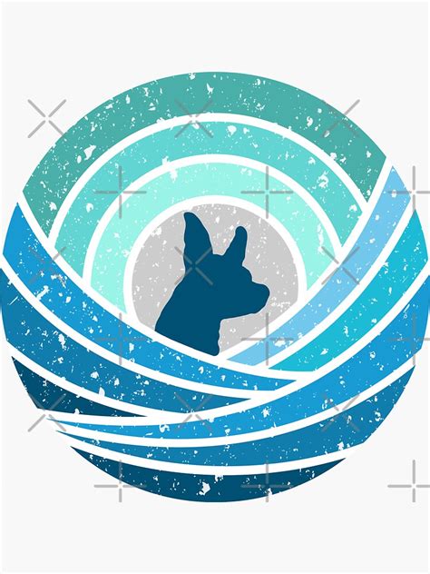 Min Pin Silhouette Blue Wrapped Rainbow Design Sticker For Sale By