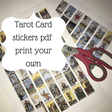 Printable Tarot Card Stickers Pdf Etsy