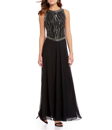 Shop for Jkara Petite Size Beaded Bodice Sleeveless Gown at Dillards