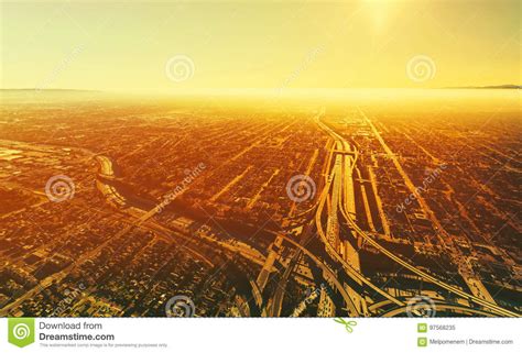 Aerial View Of A Massive Highway Intersection In La Stock Image Image