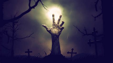 Download Zombie Hand From Cemetery 2560x1440 Resolution Hd 4k Wallpaper