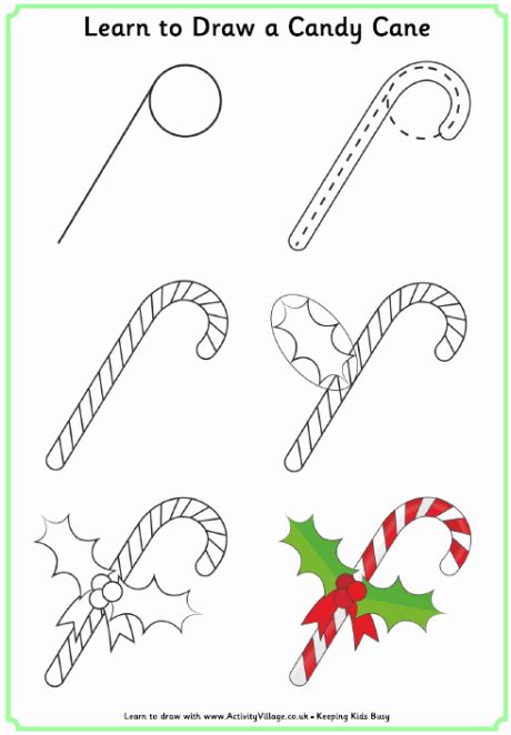 Learn To Draw A Candy Cane Xmas Drawing Christmas Drawing Christmas