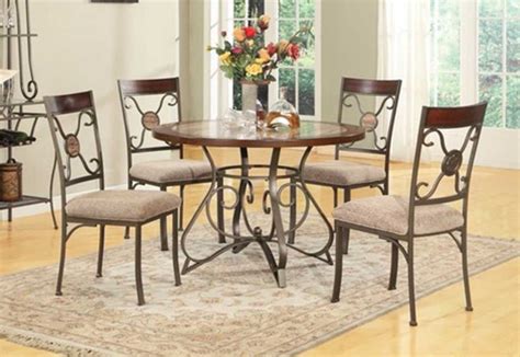 Dining Room Valencia 5 Piece Round Dining Sets With Uph Seat Side