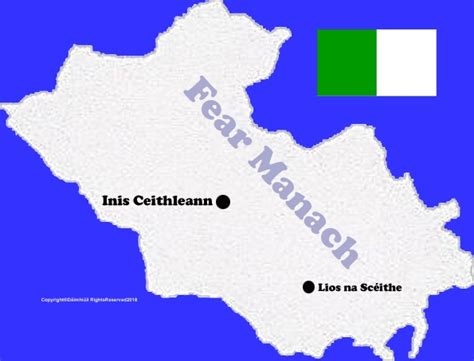Map Of County Fermanagh With County Flag