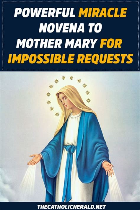Powerful Miracle Novena To Mother Mary For Impossible Requests Prayers To Mary Novena