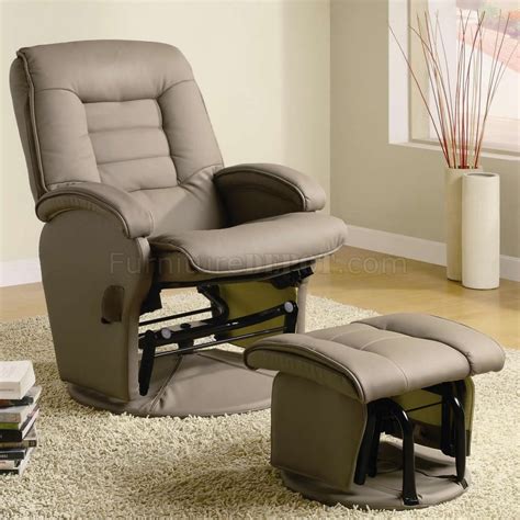 Extremely comfortable, we just don't need it anymore. Beige Vinyl Modern Swivel Glider Recliner Chair w/Ottoman