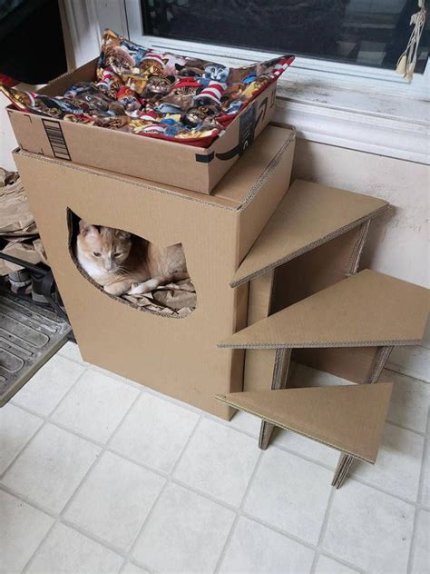 Diy Cat Tree Cat Diy Cat House Diy Cardboard Cat Castle Cats Diy