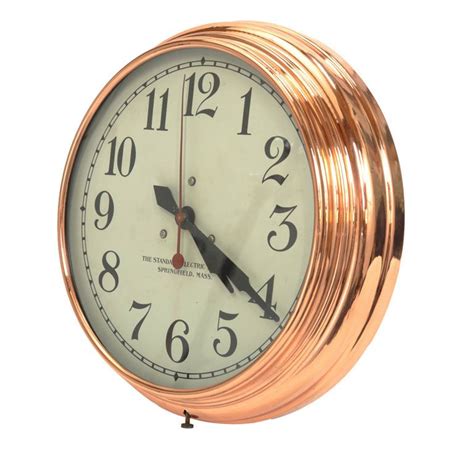 Copper Wall Clock By Standard Electric Time Company Wall Clock