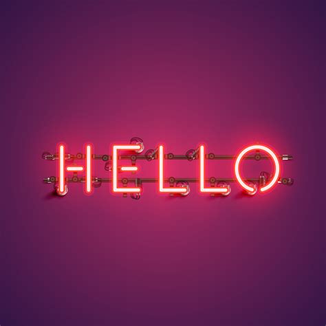 Neon Realistic Word Hello For Advertising Vector Illustration 449709