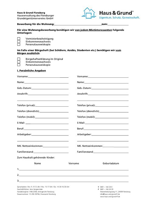Müssen interessenten eine mieterselbstauskunft ausfüllen? bewerbungsbogen-whg-2020-06 | Haus und Grund Flensburg