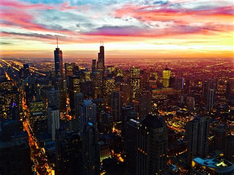 2048x1536 Chicago Usa City Skyscraper Building Sky Sunset Lights