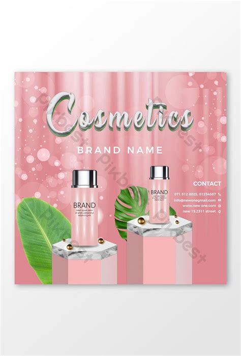 E Commerce Promotion Pink Beauty Cosmetics Poster Eps Free Download