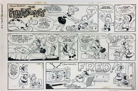 Joseph Barbera And William Hanna Original Syndicated Flintstone Comic