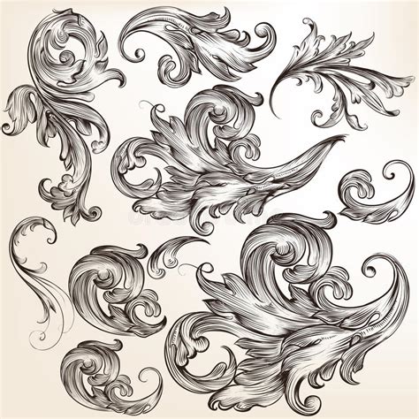 Collection Of Vector Decorative Vintage Swirls For Design Stock Vector