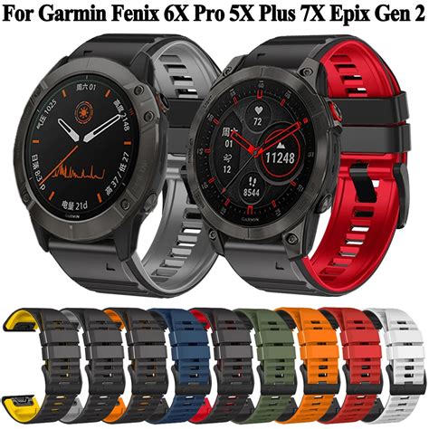 Quickfit 2226mm Silicone Strap For Garmin Fenix 6x 6 Pro 7x 7 5 5x Plus Epix 2 955 945 Smart