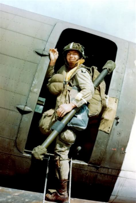 World War Ii In Color Paratrooper Of The 101st Boards A Transport Plane