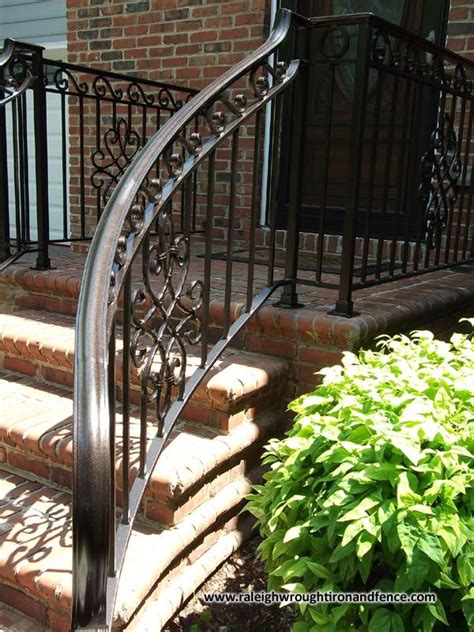 Compare rod iron banister costs with other metals rails for stairs, exterior staircases, porch balcony. Custom Wrought Iron Residential Railings Raleigh Wrought ...