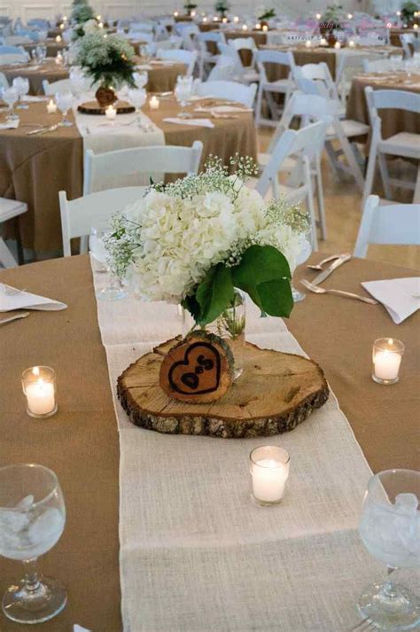 Rustic Table Decor Wedding Receptions Babies Breath Beautiful Hydrangea