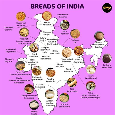 Breads Of India Indian Food Recipes Vegetarian Food Map Indian Bread