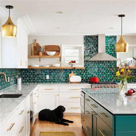 Emerald Green Kitchen Tile Backsplash Green Kitchen Backsplash