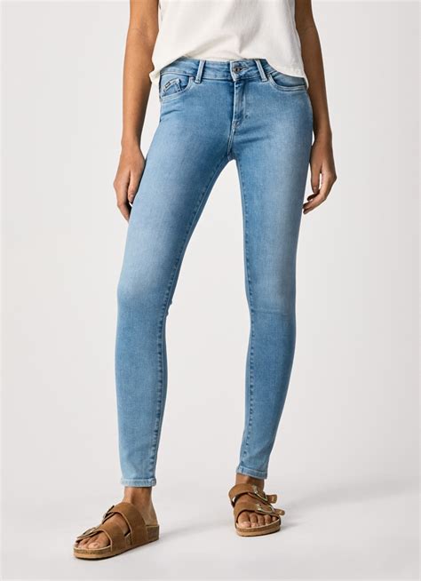 pixie skinny fit mid waist jeans pepe jeans jeans femme pepe jeans
